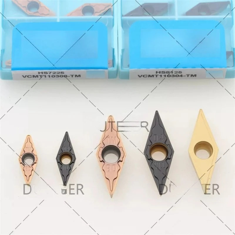 (10 pieces)Diamond CNC inner hole turning insert VCMT110304/160404 TM groove two-color stainless steel