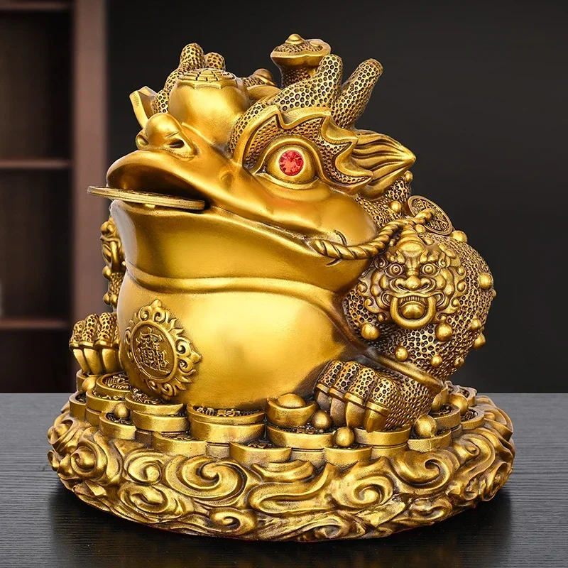

Lucky Медная Золотая Жаба Орнамент Ruyi Трехногий Жаба Декор Для Гостиной Настольный Декор