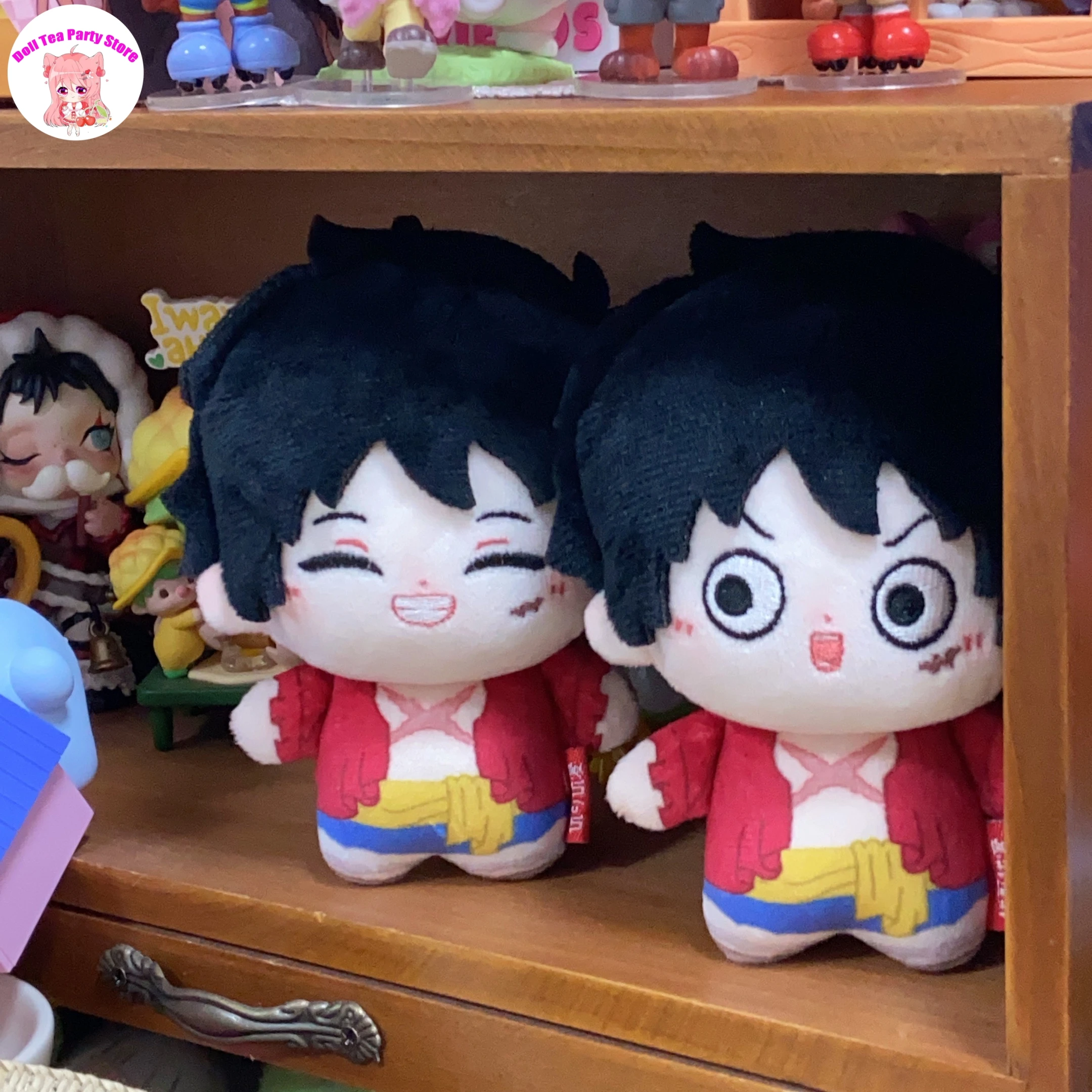 

10CM Original Anime No Attributes Series Plush Cotton Doll With Straw Hat Pendant Keychain Toy Cartoon Cosplay Birthday Present