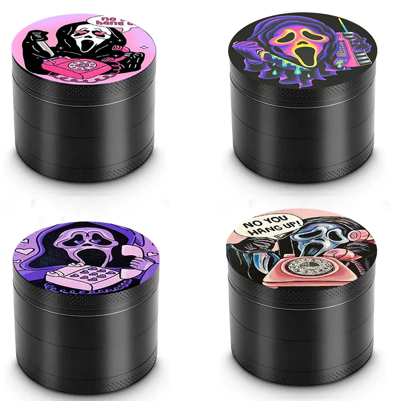 50mm Grinder Hierba Black Metal Dry Herb Crusher Tin Box Snowflake Storage Cigarette Case Kitchen Accesorios