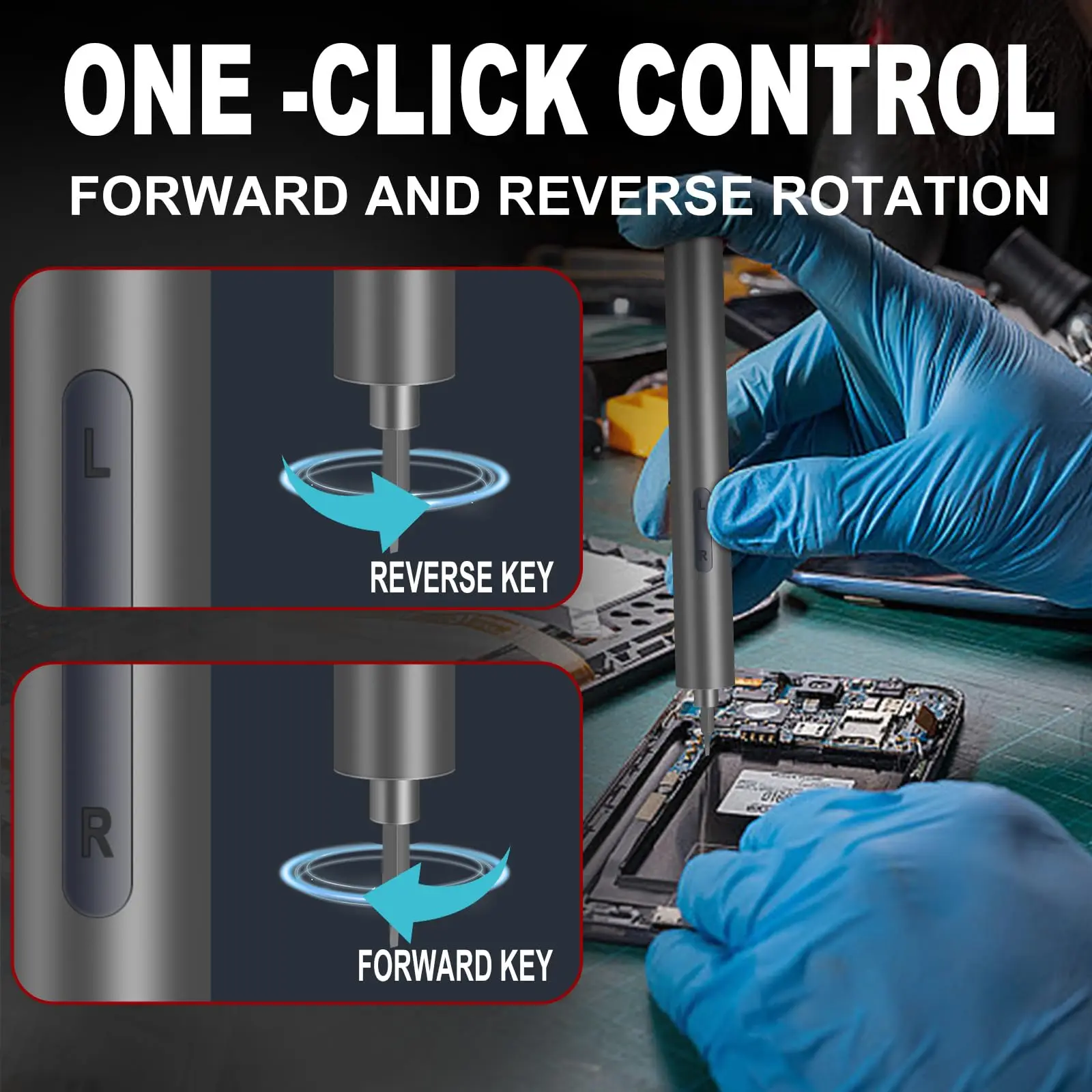 Precision Electric Screwdriver Set, recarregável sem fio Repair Tool Kit, 30 chaves magnéticas para iPhone PC, 32 em 1