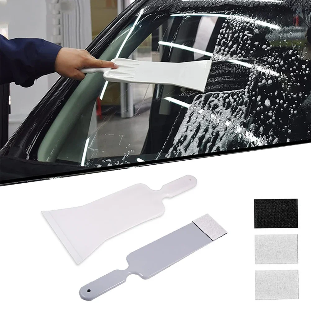 Portable Cleaning Scraper for Window Tint Film Installing Handheld Cleaning Bulldozer Squeegee with Long Handle Car Accessories