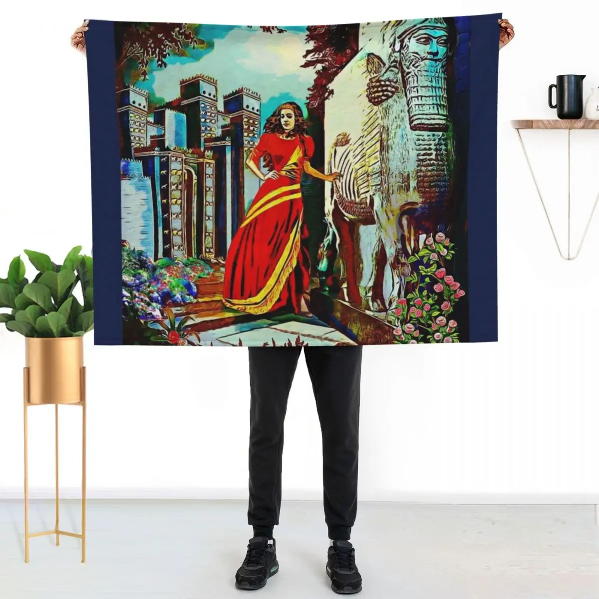 

Queen Shamiram Throw Blanket Modern Design Soft Blanket for Home Decor
