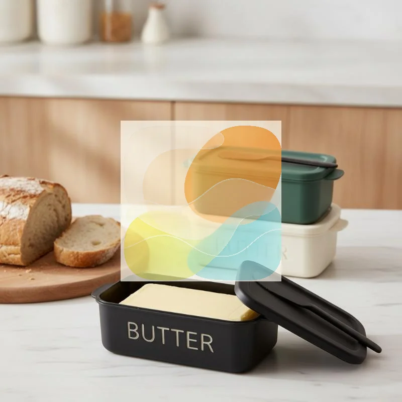1Pcs Butter Storage Box Food Grade PP Sealed Container With Knife for Home Baking Restaurant Food Organization