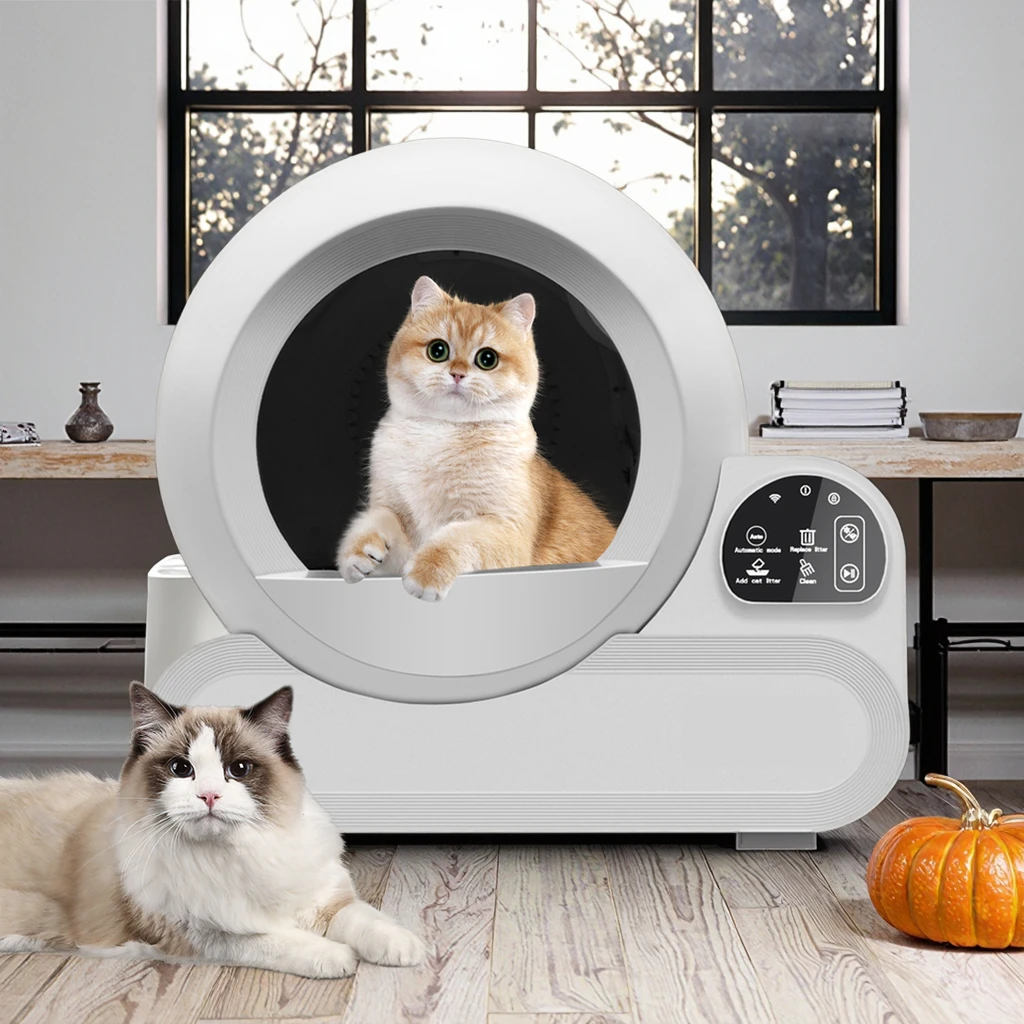 

Koeda APP Controlled Smart Cat Toilet 70L Self-Cleaning Odorless Litter Box With PET Plastic Construction 10kg Weight