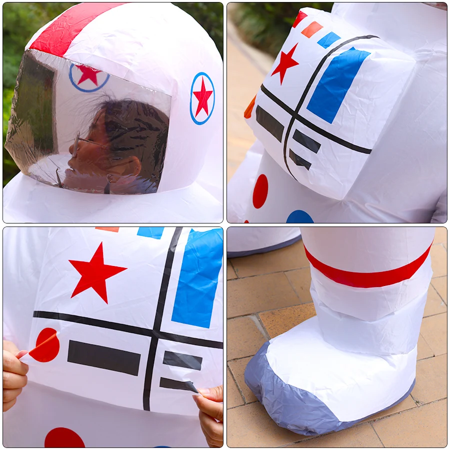 زي رائد الفضاء القابل للنفخ - مجموعة لعب الأدوار في الهالوين لحفلات الفضاء، مناسبة للارتفاع 150-190 سم