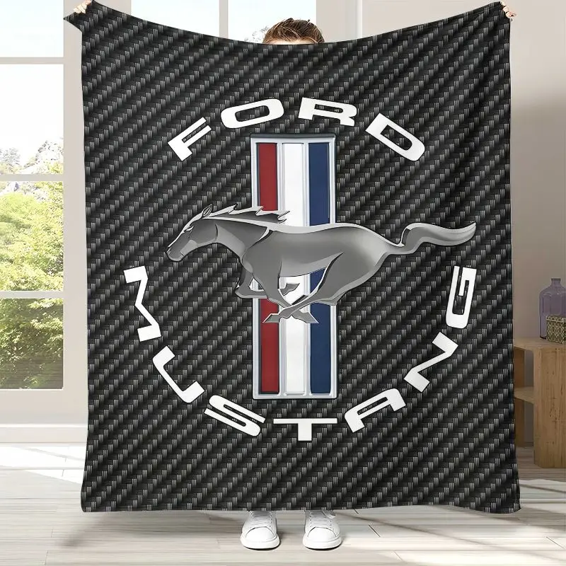 Vintage M-Mustang Racing Biker Garage Moto Soft Flannel Throw Blanket,Cozy Warm Blanket for Bed,Sofa,Living Room,Picnic,Camping