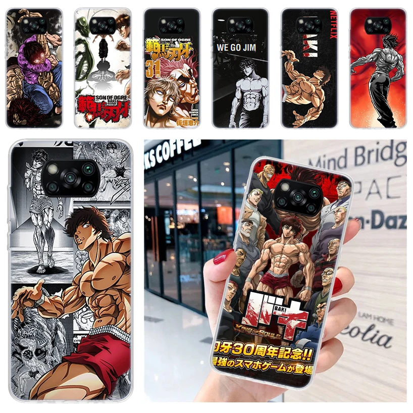 Baki the Grappler Original Anime Soft Phone Case for Xiaomi Poco X6 X5 X4 Gt X3 Nfc F6 F5 Pro M5s M5 M4 M3 F4 F3 F2 F1 Capa Coqu