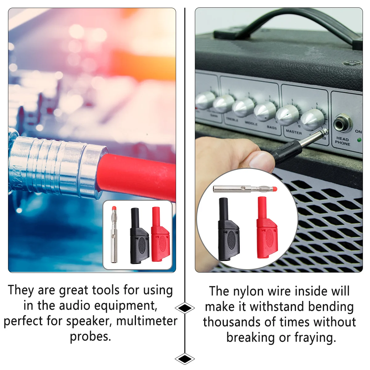 

10Pcs All Copper Banana Plug Connectors Durable Nickel Plated Screw Lock for Multimeter Test Leads Speaker Audio Accessories