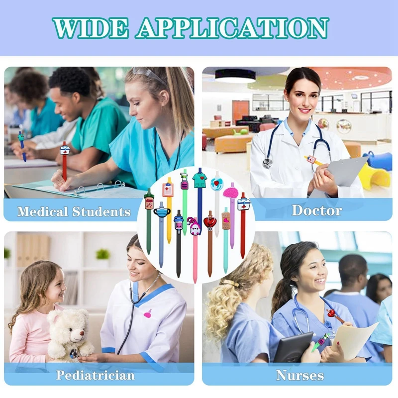 12Pcs Nurse Pens Cute Nursing Student Essentials Pens for Nurses Medical Assistants Students Workers Office Appreciation Gifts