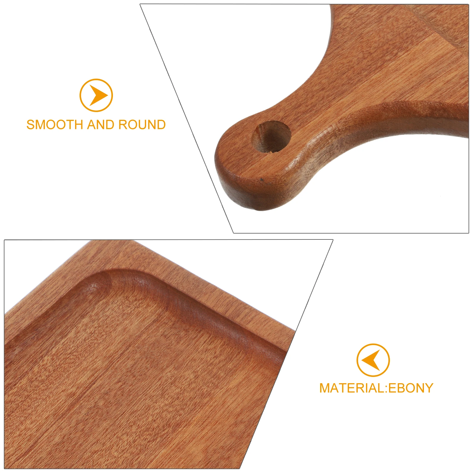 

Solid Wood Pizza Charcuterie Tray Multi-Use Wooden Board For Bread Snacks Serving Home Kitchen Decoration Handle Smooth Natural