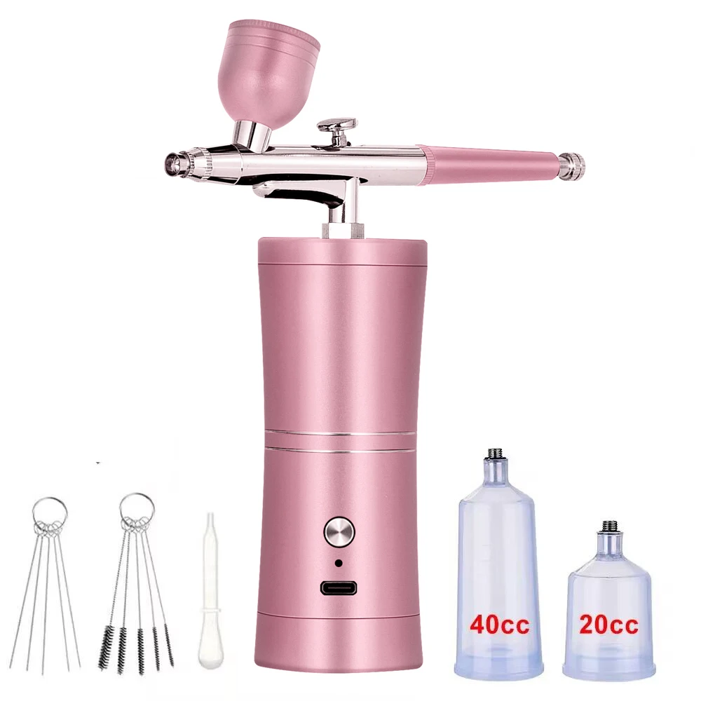 Imagem -02 - Mini Kit Compressor de ar para Nail Art Air Brush Pistola de Pintura Nano Nevoeiro Pulverizador Névoa Tattoo Craft Bolo 0.3 mm