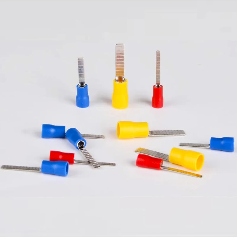 1000/500pcs/pack DBV1.25-10 Insulated Blade Terminal Cable Wire Connectors Electrical Crimp Terminals Ends Cold pressed terminal