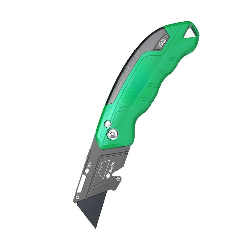 

Old A tool aluminum alloy foldable utility knife, adjustable angle paper cutter three consecutive open box knife