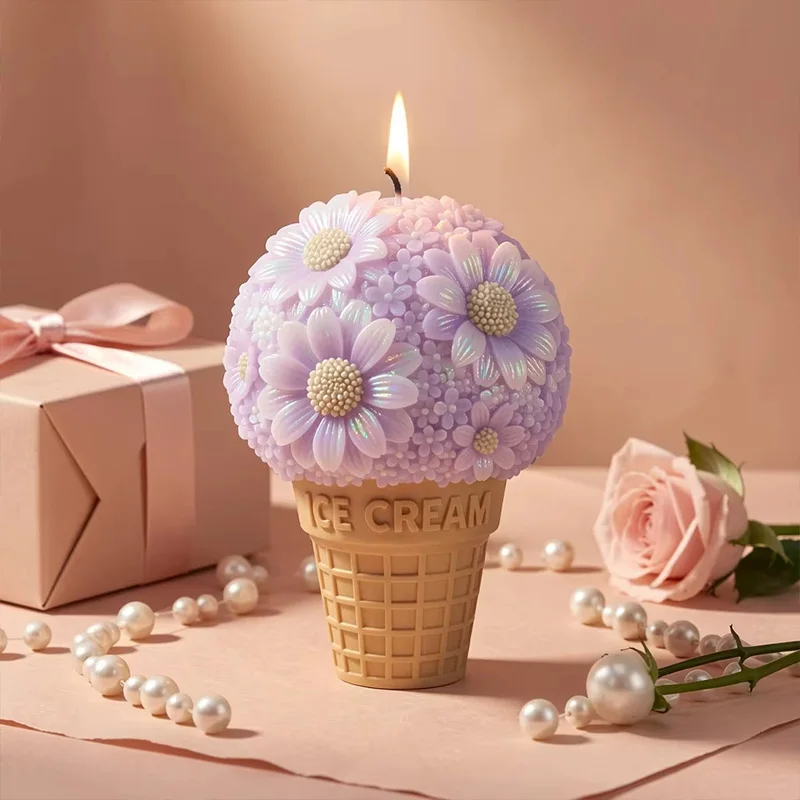 3D Flower Candle Silicone Mold for Wedding Valentine's Day Hibiscus Daisy Dahlia Tulip Vase Scented Aroma Soap Wax Ornament Mold - view 4