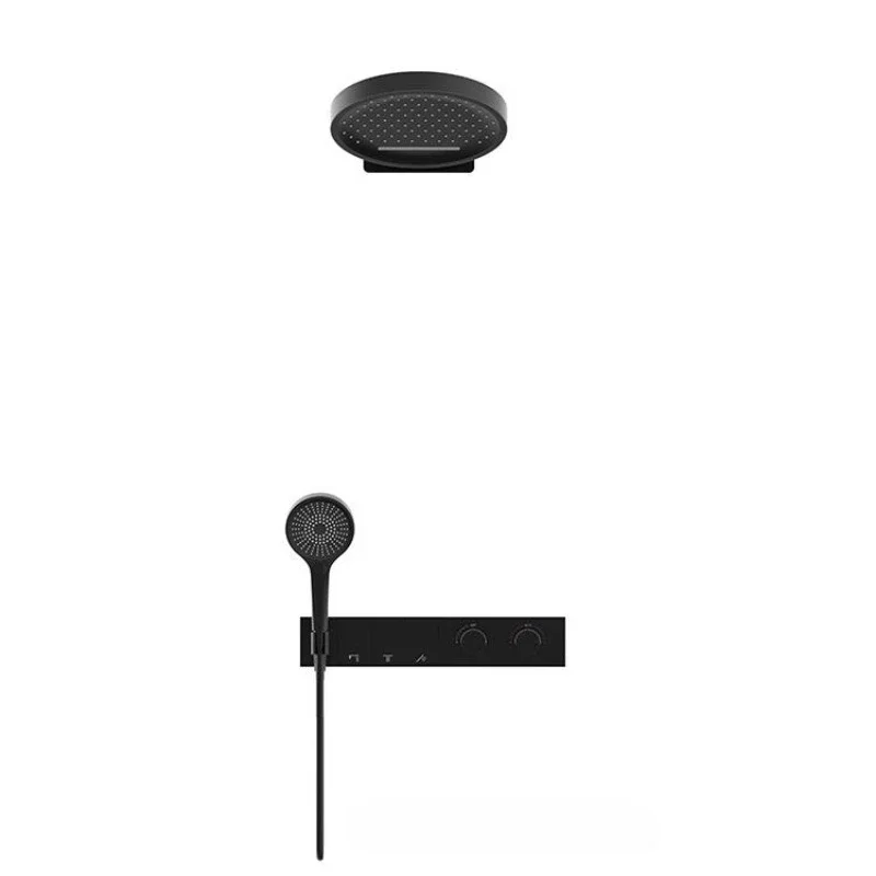 In-wall shower, black matte, pre-embedded recessed bathroom shower