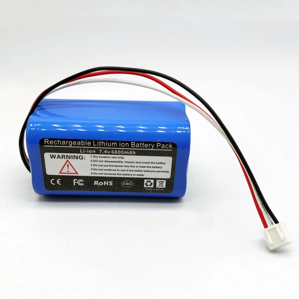 

New 7.4V 6800mAh 18650 2S2P rechargeable battery solar light, Bluetooth speaker, monitor+protection board XH2.54-3P plug