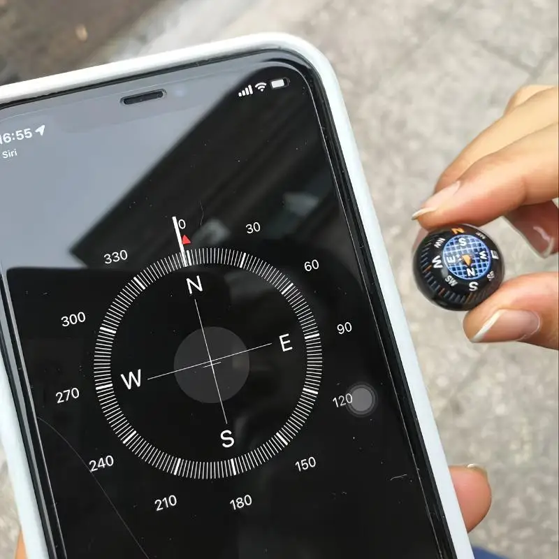 New Mini Ball Compass High Precision Waterproof Clear For Hiking Camping Outdoor Direction GuidanceAcc