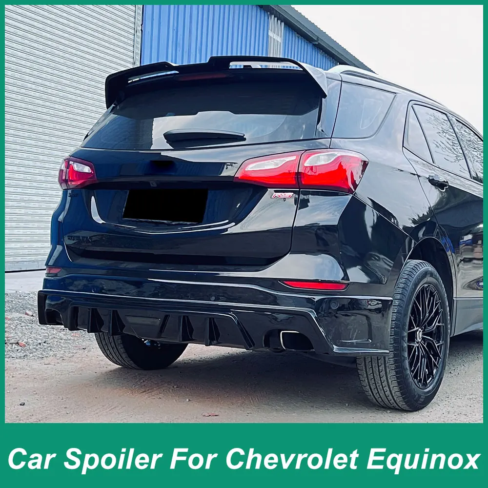 For Chevrolet Equinox 2017-2024 Rear Roof Lip Spoiler FRP Wing Luggage Lid Accessories Sports Design Kit Explorer Black Carbon