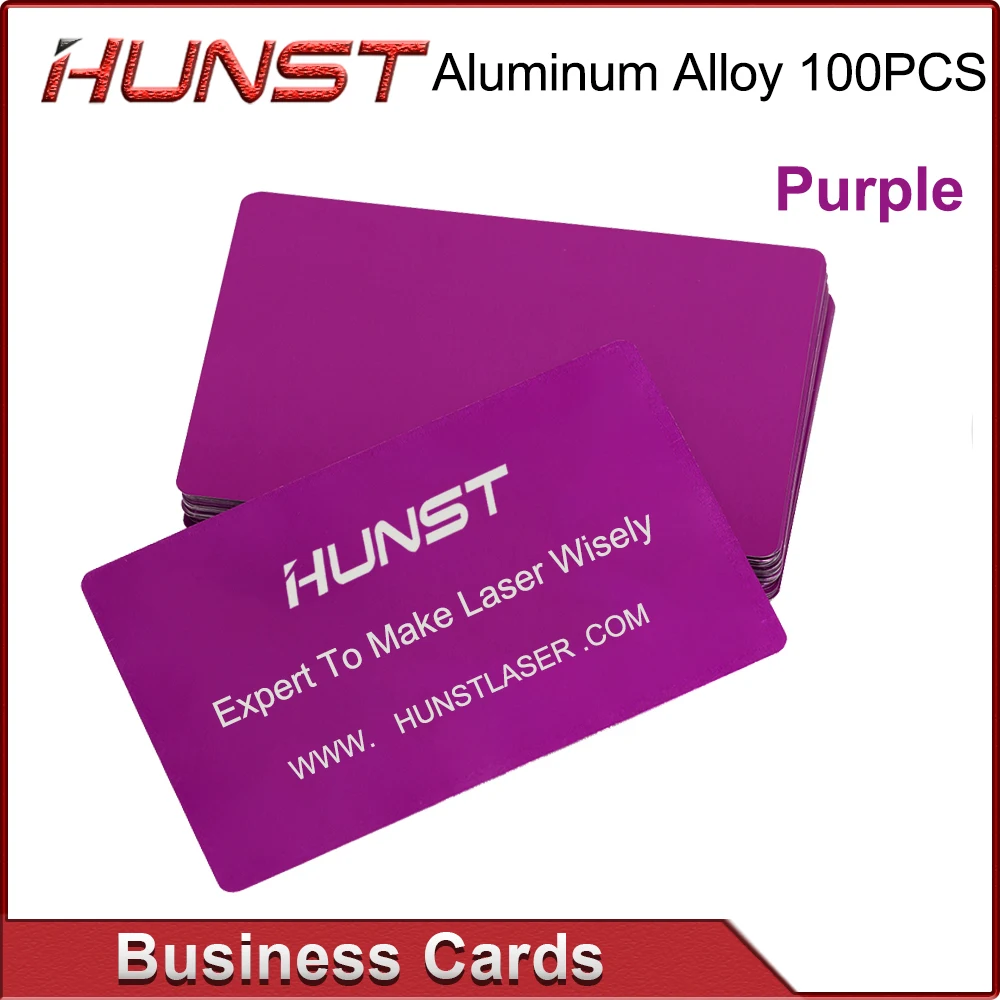 Hunst 100PCS/LOT Business Name Cards Multicolor Aluminium Alloy Metal Sheet Testing Material for Laser Marking Machine
