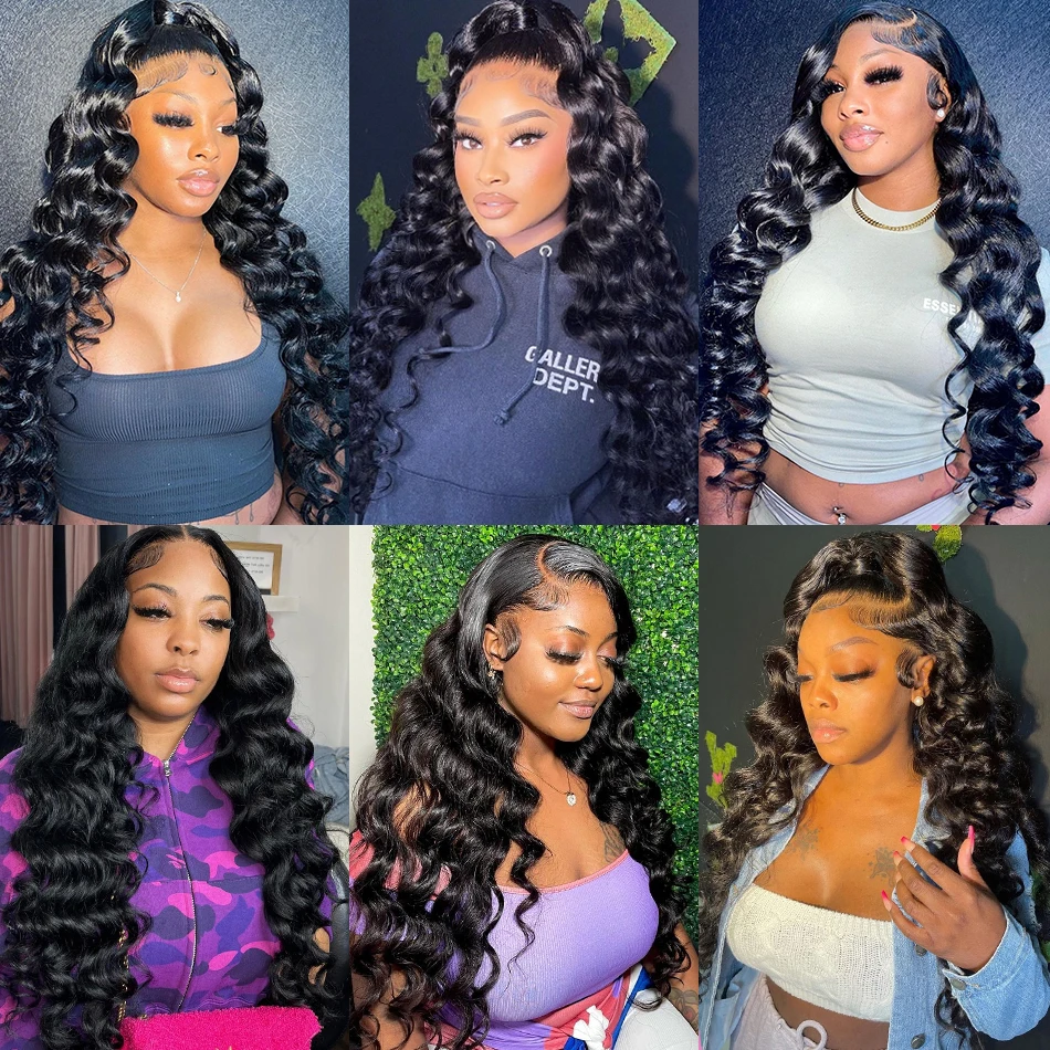 13x6 HD Lace Frontal Wig Human Hair Brazilian Loose Deep Wave 13x4 Lace Front Human Hair Wigs For Women 250 Density Pre Plucked image 5