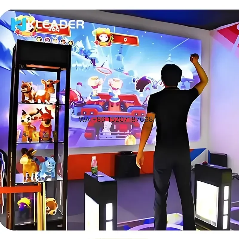 Wmwmnu 4 in 1 Kids Sports Projection Game Body Motion Sensor Video Games for Children Indoor Playground Smart Interactive