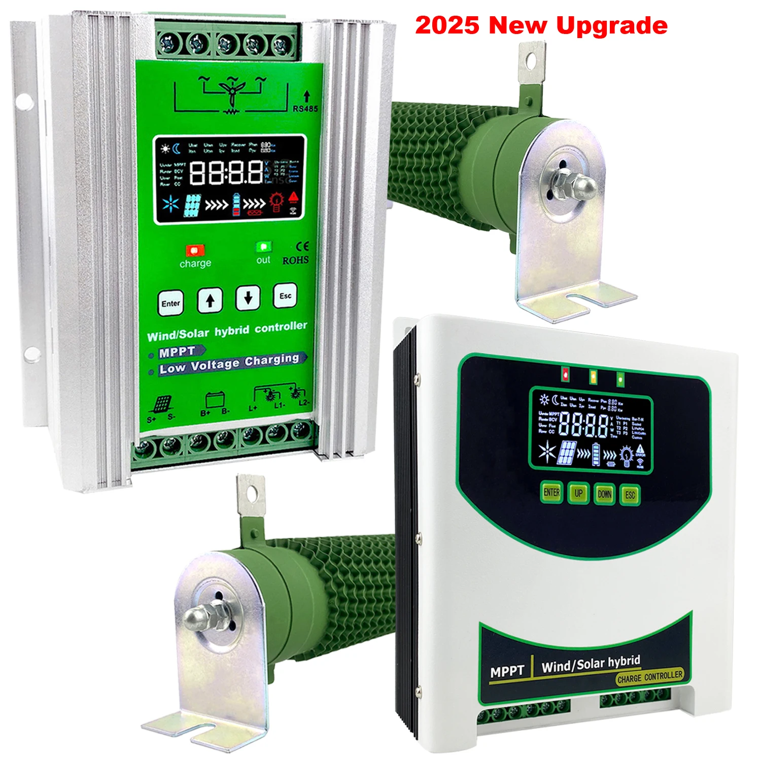 3000 واط 12 فولت 24 فولت 48 فولت MPPT الهجين جهاز التحكم في الشحن مولد الرياح لوحة طاقة شمسية شاحن شاشة الكريستال السائل تفريغ تحميل للأنظمة المنزلية