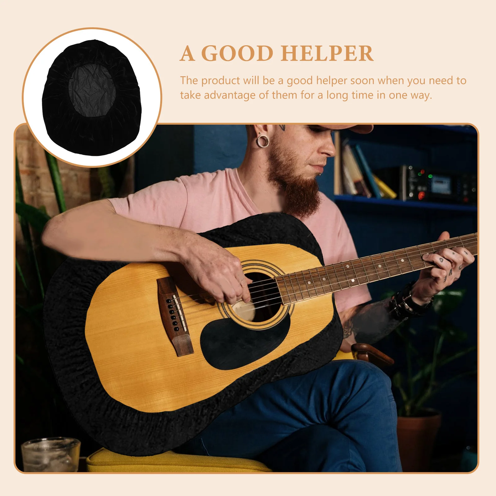 

Guitar Protective Cover Acoustic Dust Useful Supple Bass Flannel Bags Sound Hole Decorative