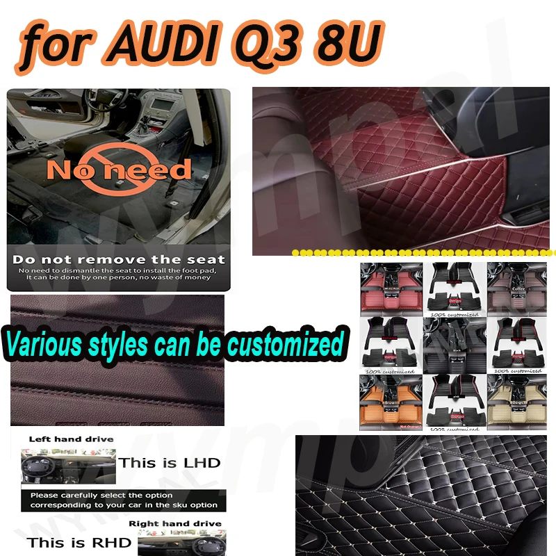 

LUXURY Car floor mats for AUDI Q3 8U 2012 2013 2014 2015 2016 2017 Custom auto foot Pads automobile carpet cover interior