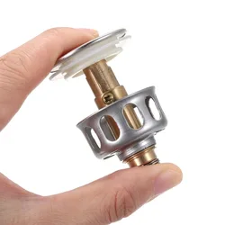 Basin Drains Universal Metal Filter Valve Pop-up Drainer Waste Stopper Bathtub Strainer Plug Hair Catchers Bathroom Accessories