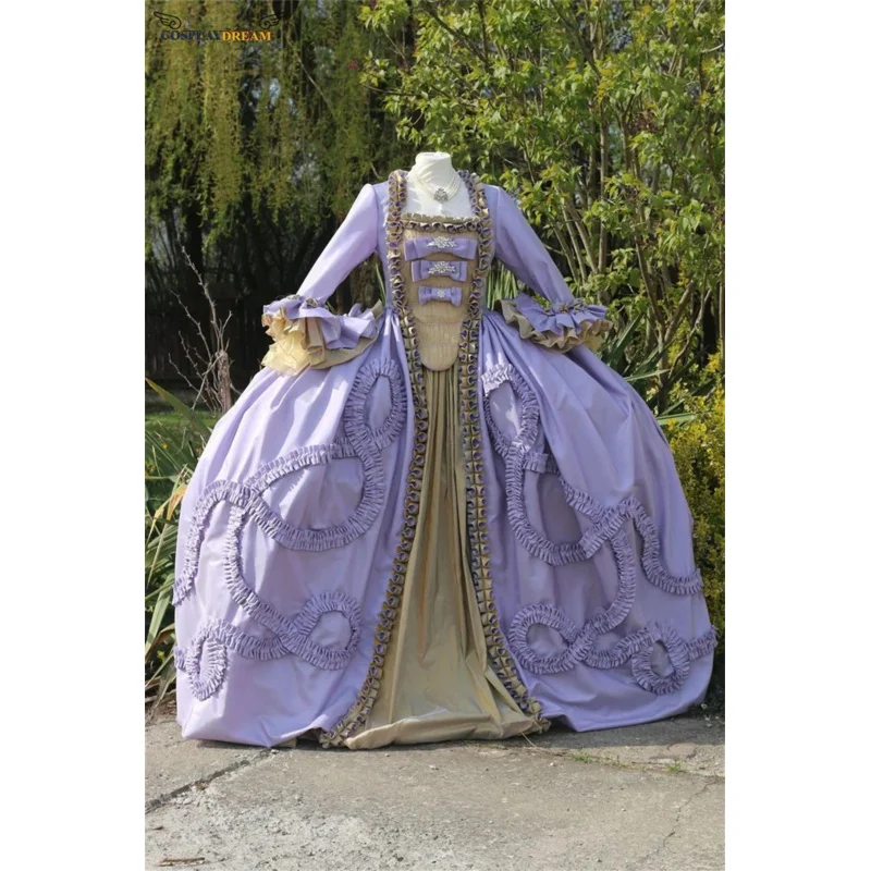 Rococo Ball Gown 1770s Rococo Marie Antoinette Purple Dress Set Women Retro Rococo Evening Dress Queen Princess Tea Party Dress