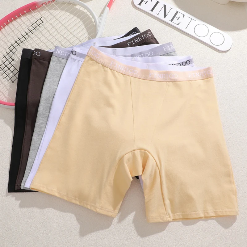 FINETOO 2Pcs/Set S-XXL Cotton Safety Sports Underpants Seamless Elastic Yoga Pantys Comfortable Boyshorts Female Outside Panties - Image 4