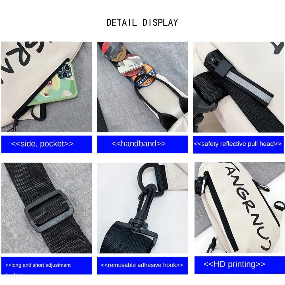 Multi Functional Waistpack Casual Letter Printed Oxford Fanny Pack Large Capacity Crossbody Bag Sports Outdoor