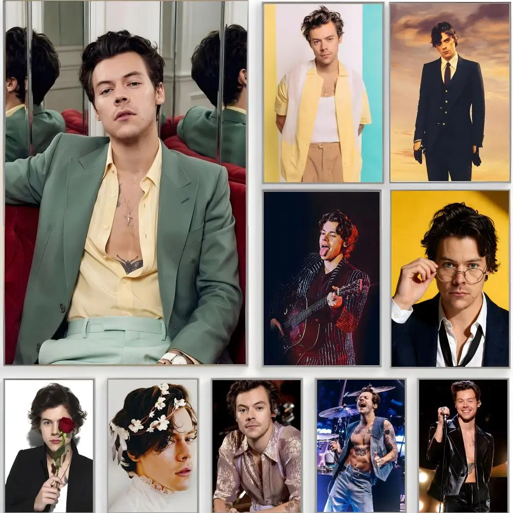 pop singer h-harry styles Poster Classic Wall Art  Home Decor  Peel and Stick Unframed