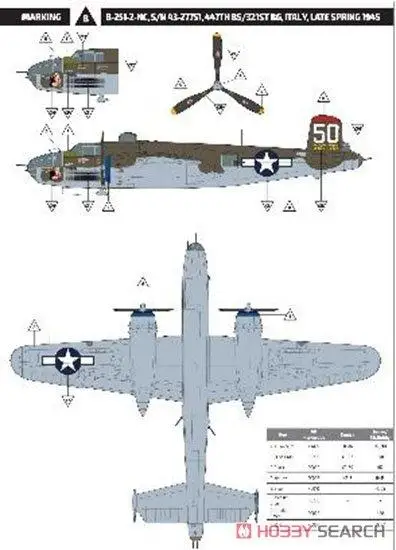 Ian Model 01E024 Échelle 1/32 B-25J Mitchell Glass Antarcover MTO (modèle en plastique)