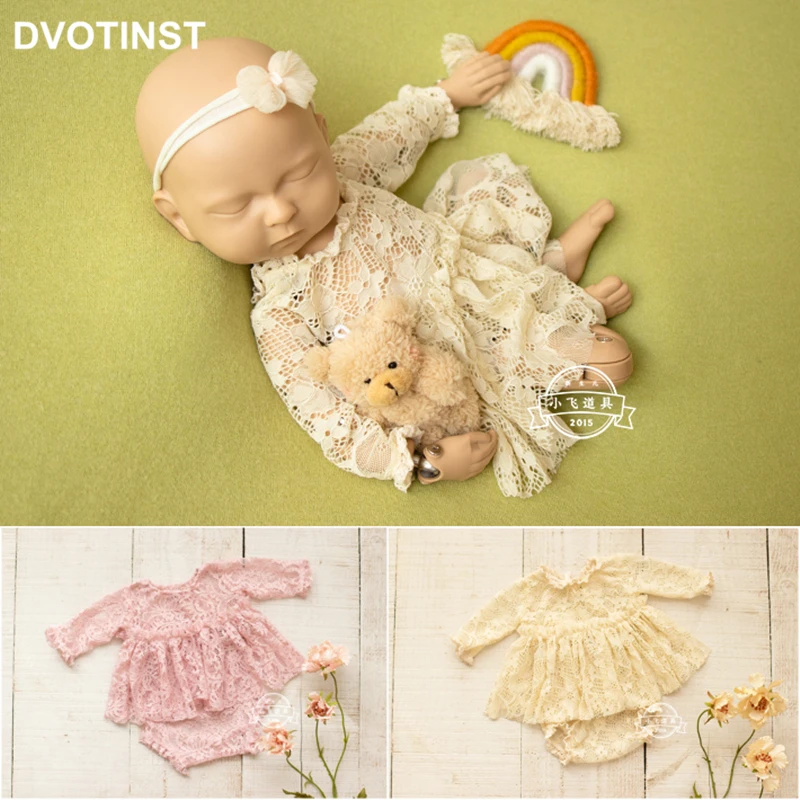 

Newborn Baby Girls Photography Props Lace Outfits Princess Dress Shorts 2pcs Set Fotografia Studio Photoshoot Clothing Prop