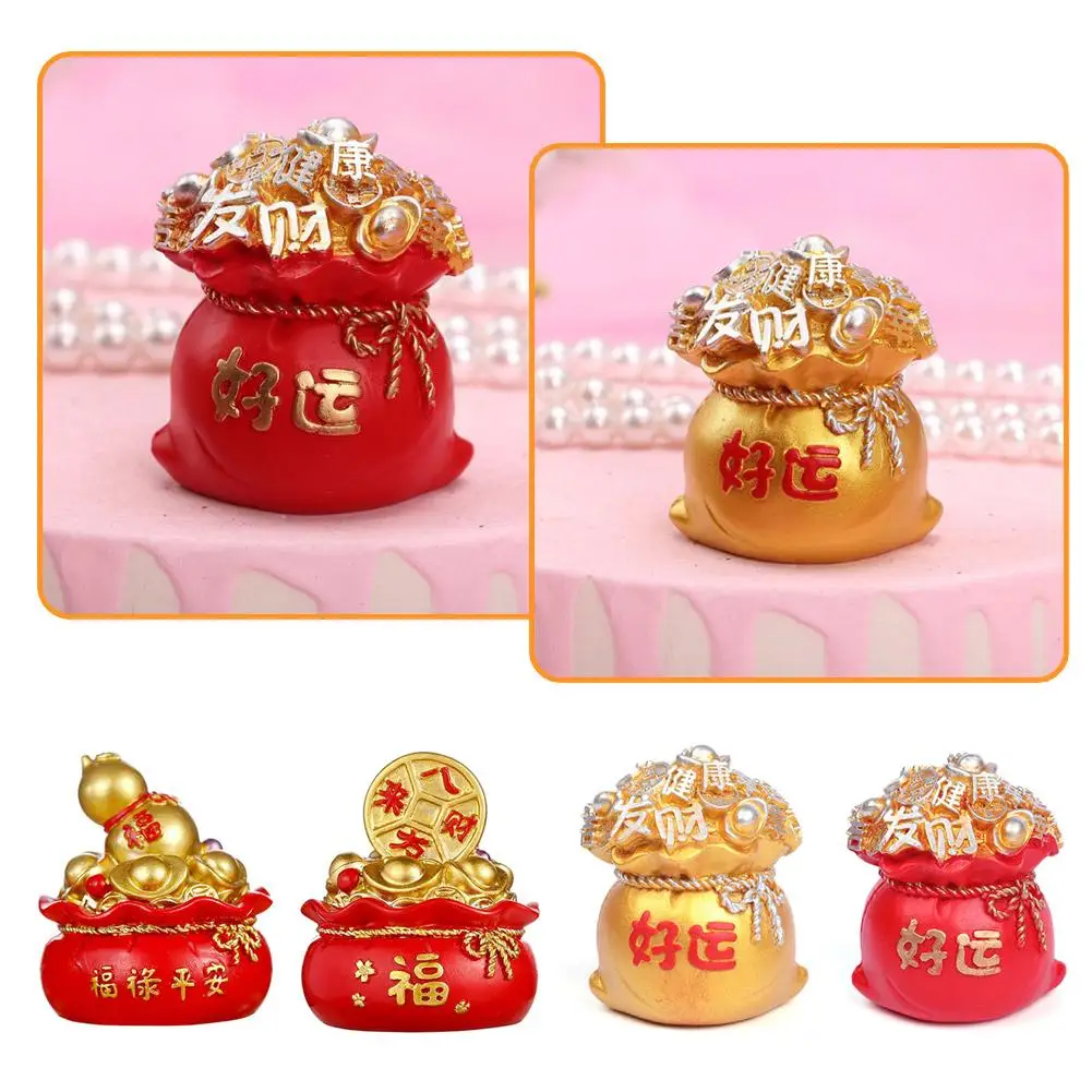 Spring Festival Money Bag Resin Decorative Ornaments Home Cake Blessing Luck Decoration Good Bag Tabletop Decoration Y9y5