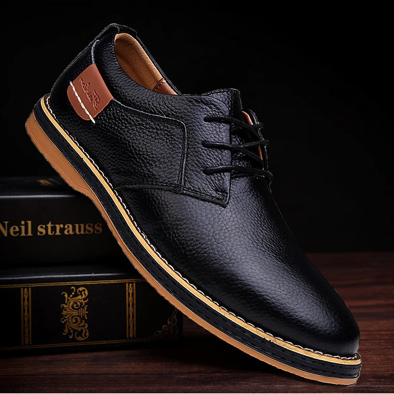 

Leather Dress Shoes Men Oxfords Brogue Lace Up Italian Mens Casual Shoes Fashion Flat Chelsea Shoes Luxury Business Leather Shoe
