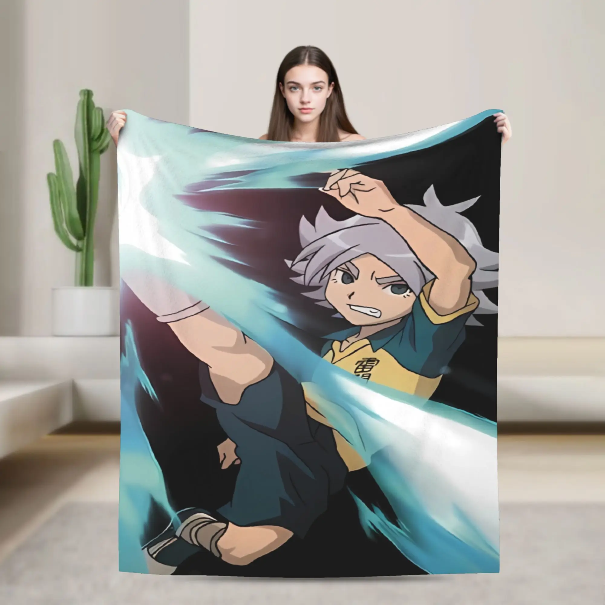 Anime Axel Blaze Inazuma Eleven Flannel Blanket Winter Super Warm Bedding Throws Students Bedroom Bedspread Sofa Bed Cover