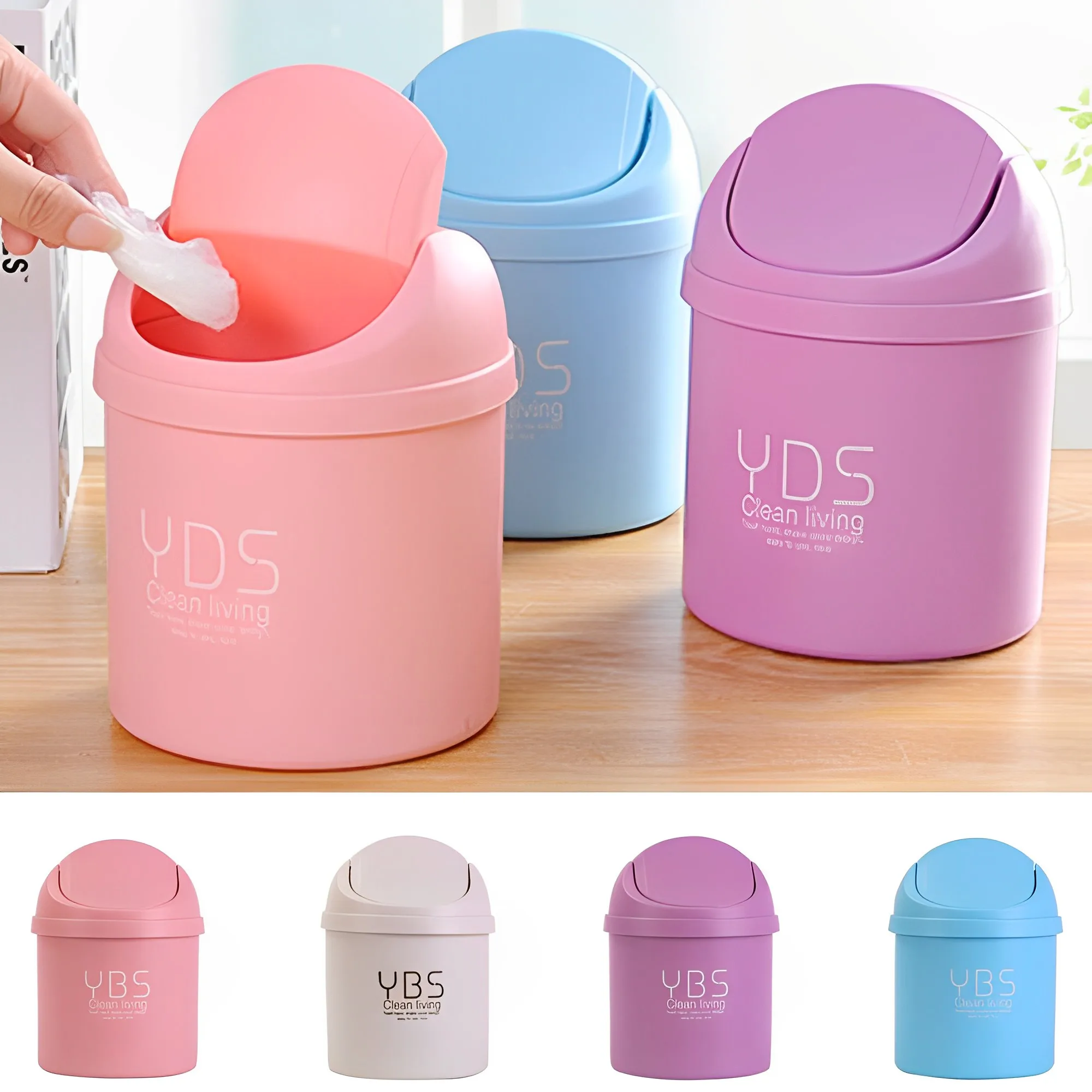 Car Trash Can Universal Mini Waste Bin Desktop Garbage Basket Home Table Plastic Office Supplies Dustbin Sundries Barrel Box