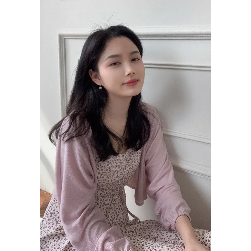 

Женский топ из хлопковой ткани с длинными рукавами, свободного кроя, удобный, нежный, скрывающий недостатки фигуры, с принтом мяты и цветков вишни, для похудения, Sweet S...