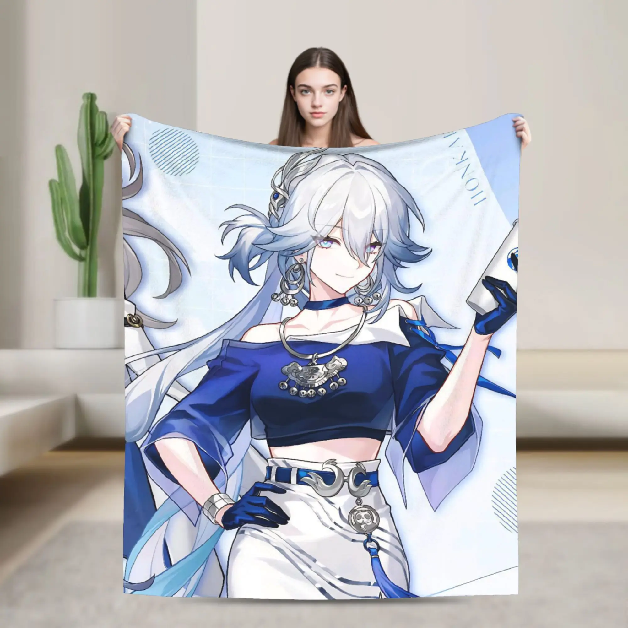Honkai Star Rail Throw Blanket for Couch  Fuzzy Soft Plush Blanket 50x60 Inch Multi-size Bedspreads for All Seasons
