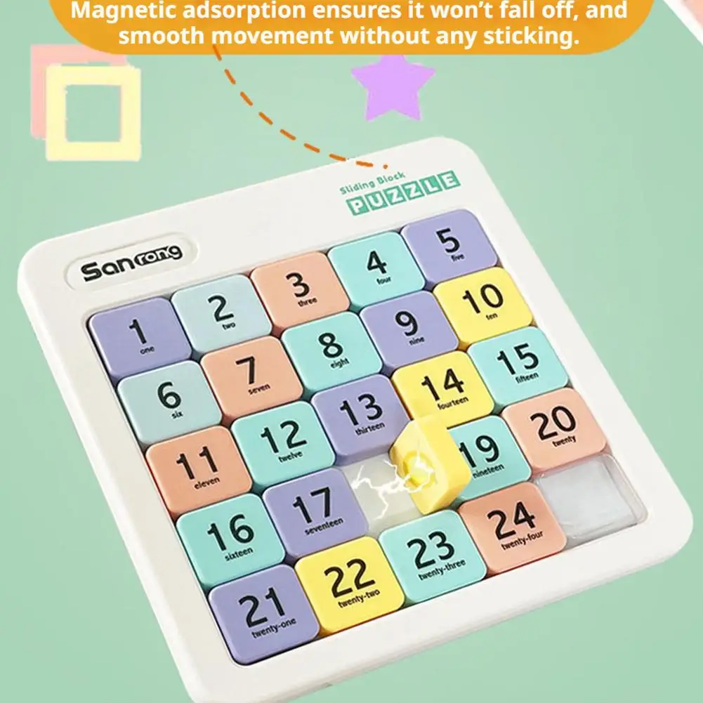 Magnetic Number Sliding Puzzle Game 3x3 4x4 5x5 Educational Math Toys for Kids Brain Teaser Logic Training Sliding Block Gift