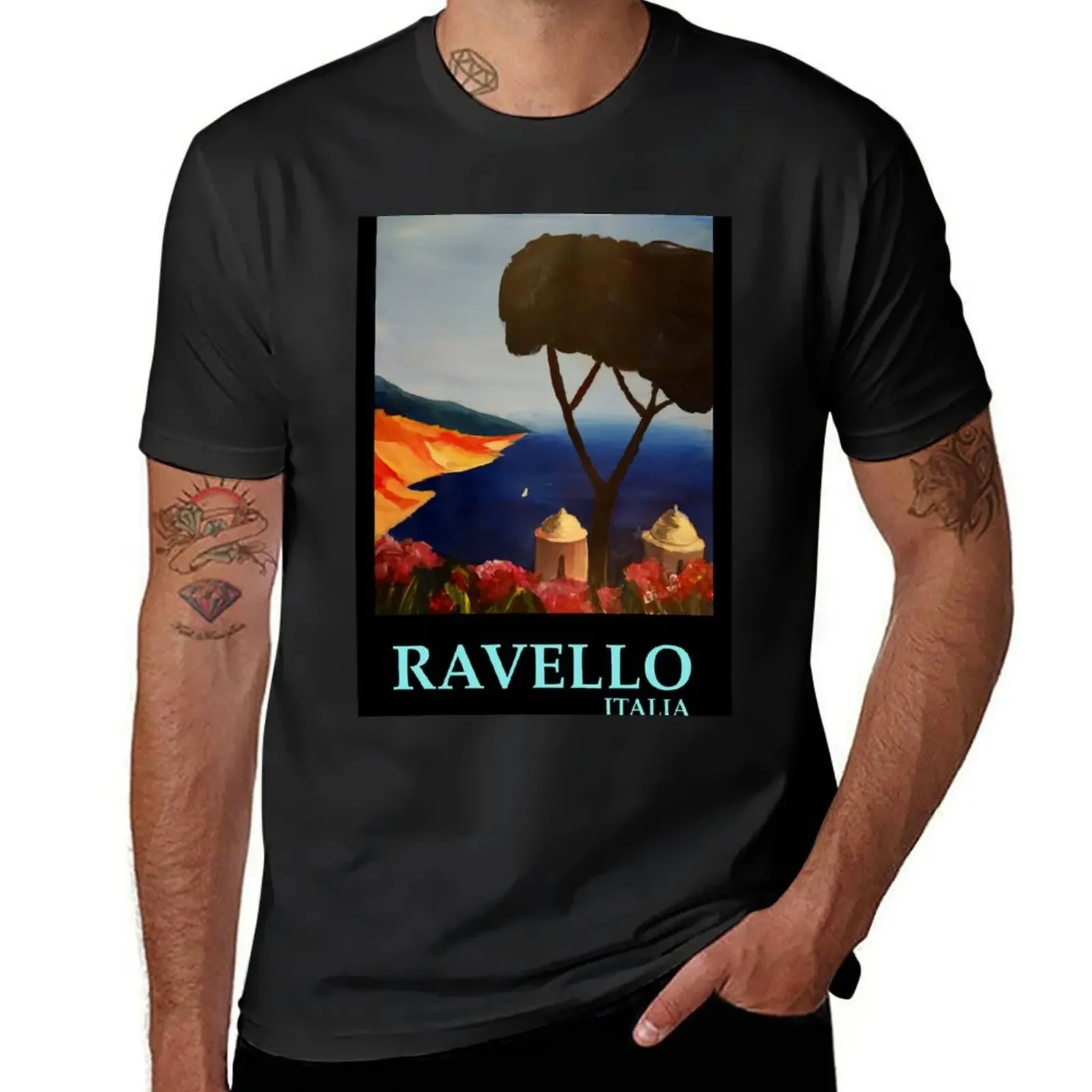 Ravello Salerno Italy View of Amalfi Coast from Villa Rufolo T-Shirt for a boy vintage man t shirt men t shirt