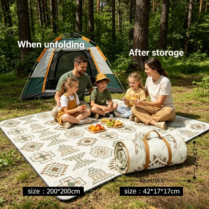 

Outdoor Picnic Blanket, Foldable Blanket Checkered Picnic Mat, Suitable for Beach, Camping, Lawn Park Accessories