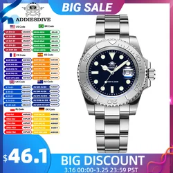 ADDIESDIVE new Fashion Men's Watches Luxury Quartz Watches steel Sport Wrist Watch for Man Sport c3 Luminous 200m diver's watch