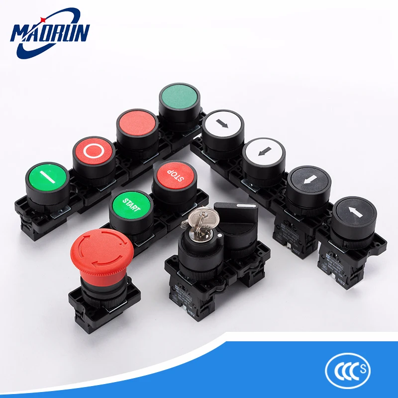 Кнопочный переключатель с сброса 22 мм, символ принесите стрелку, кнопка запуска, остановки, кнопка точечного переключения Xb2, плоская кнопка