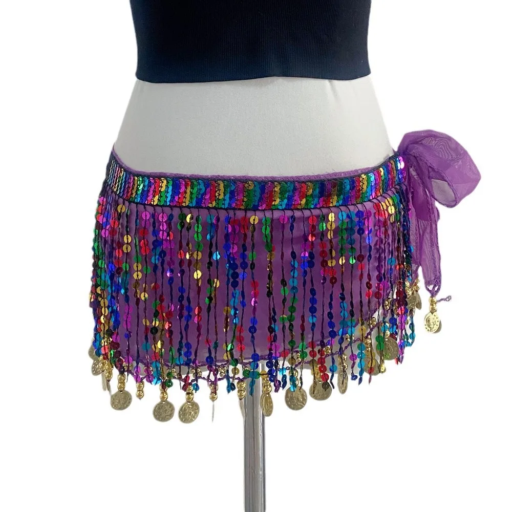 Personalizado dança do ventre borla cintura corrente lantejoulas ds borla braçadeira desempenho de palco indiano grânulo saia desempenho traje