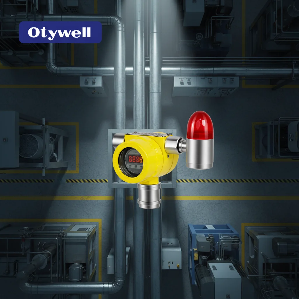Industrial Wall-Mounted Gas Monitor Leakage Detector HCL Sensor with Color LCD Integrated Sound and Light Alarm