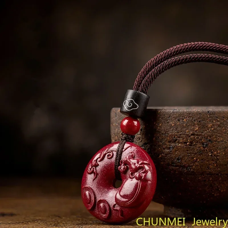 Cinnabar Mouse Cow Tiger Rabbit Dragon and Snake Horse Sheep Monkey Chicken Dog and Pig Pendant Purple Sand Necklace Pendant